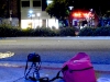 Satoshi's camera & bag alone on the street